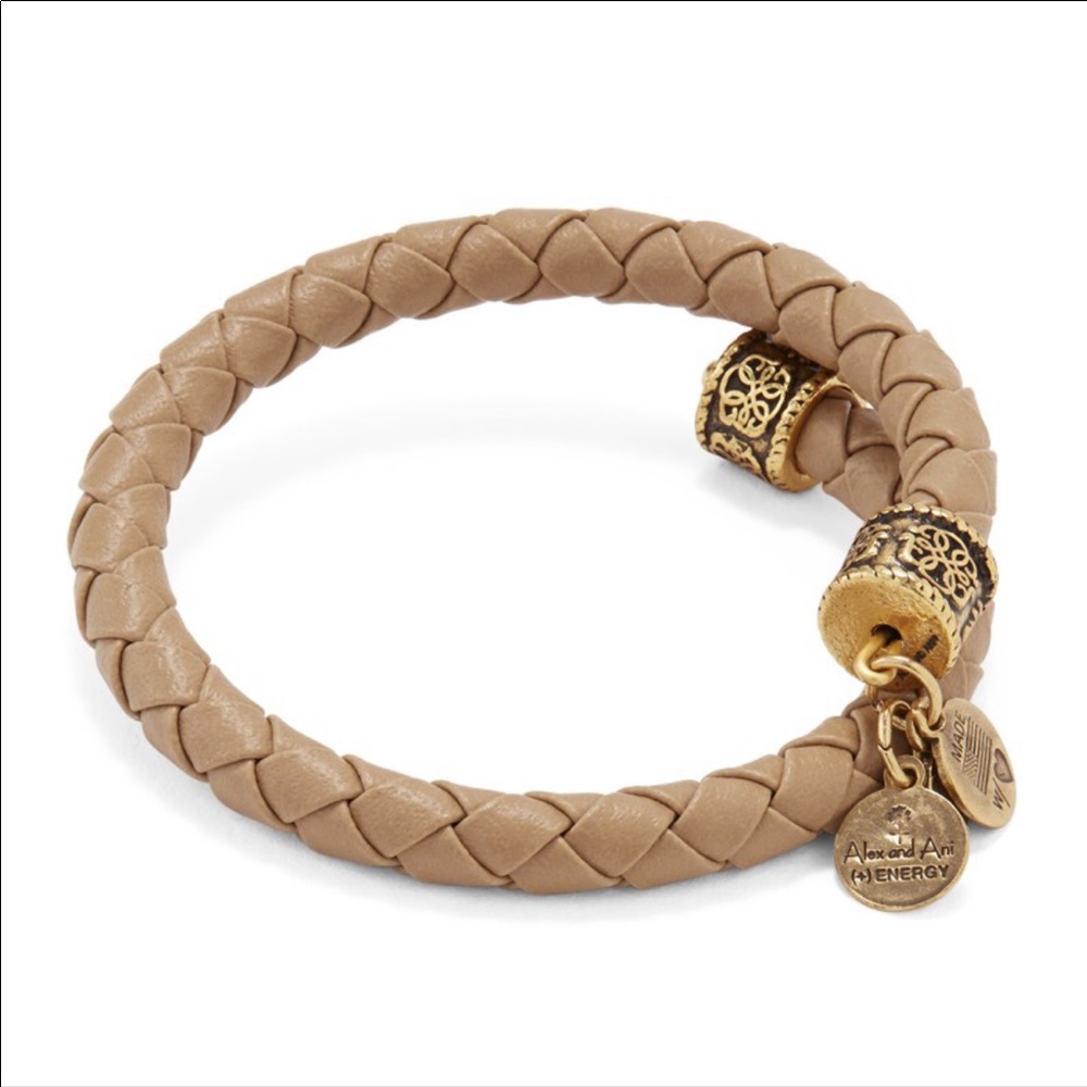 Alex and Ani Indie Spirit leather braided bracelet